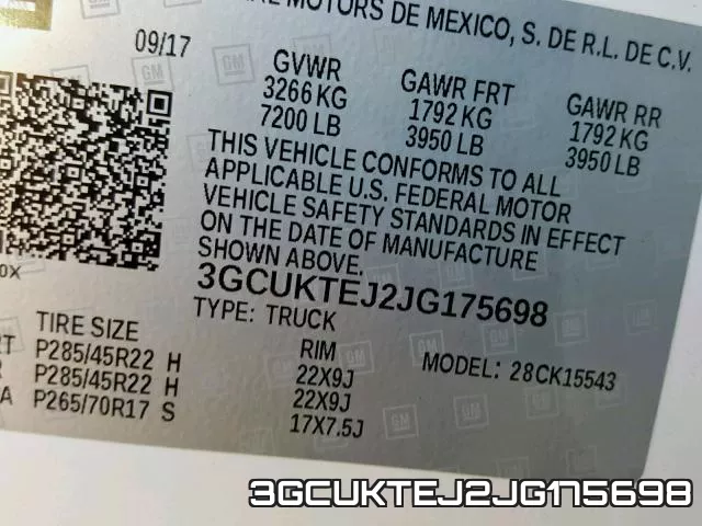 3GCUKTEJ2JG175698 фото 2