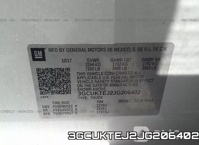 3GCUKTEJ2JG206402 фото 10