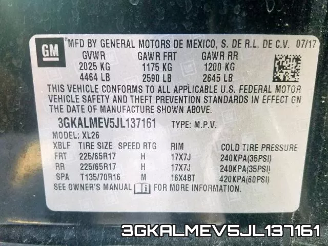 3GKALMEV5JL137161 фото 2