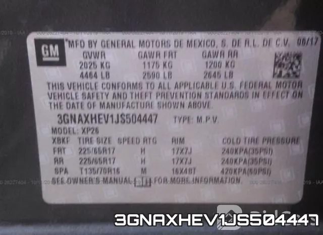 3GNAXHEV1JS504447 фото 10