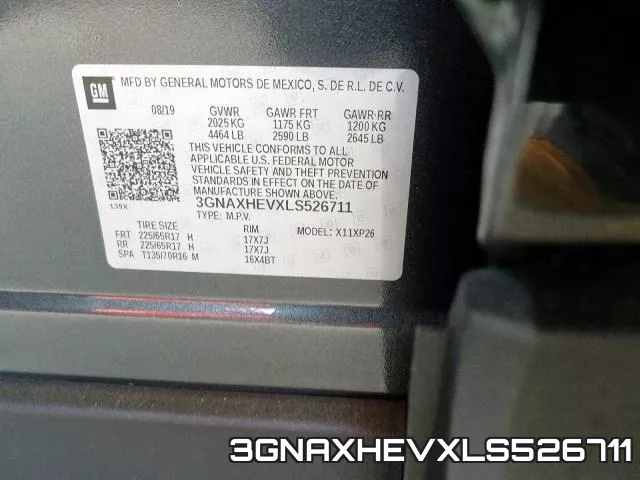 3GNAXHEVXLS526711 фото 2