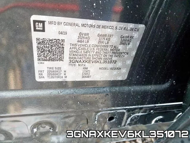 3GNAXKEV6KL351072 фото 2