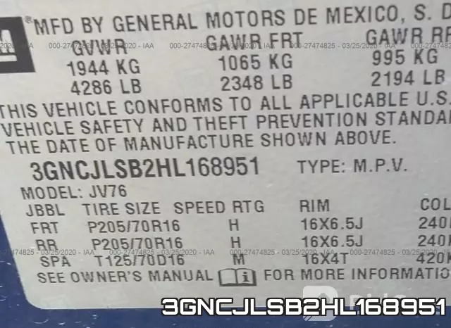3GNCJLSB2HL168951 фото 10
