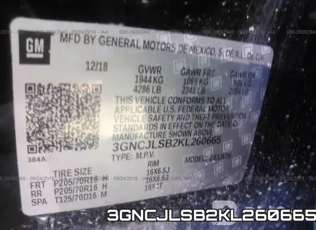 3GNCJLSB2KL260665 фото 10