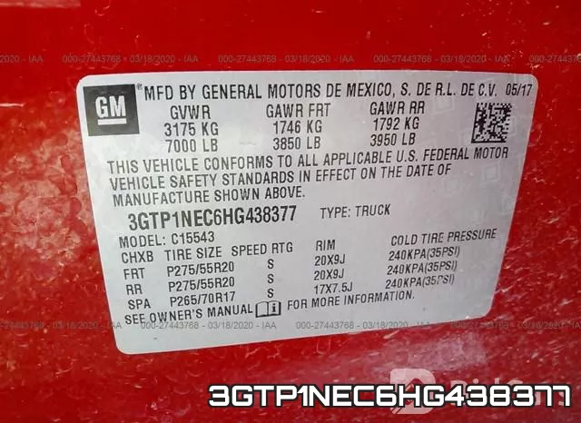 3GTP1NEC6HG438377 фото 10