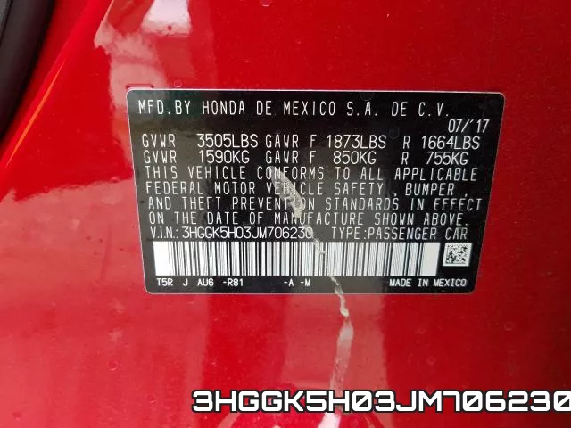 3HGGK5H03JM706230 фото 2