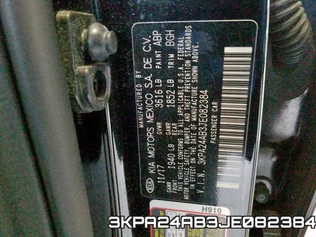 3KPA24AB3JE082384 фото 2
