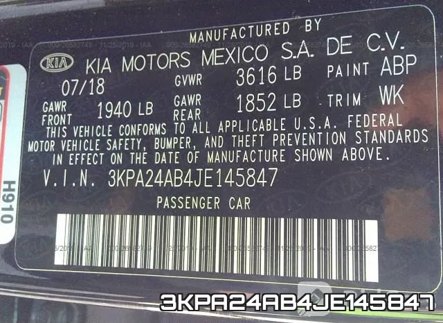 3KPA24AB4JE145847 фото 10