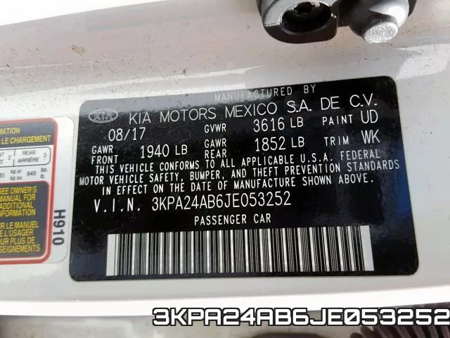 3KPA24AB6JE053252 фото 2