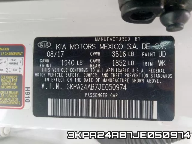 3KPA24AB7JE050974 фото 2