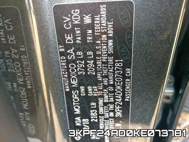 3KPF24AD0KE073781 фото 2