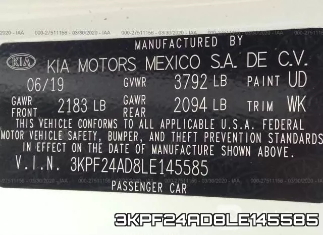 3KPF24AD8LE145585 фото 10