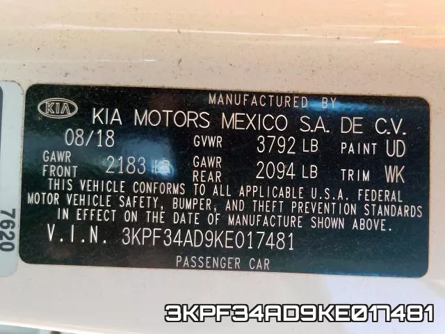 3KPF34AD9KE017481 фото 2