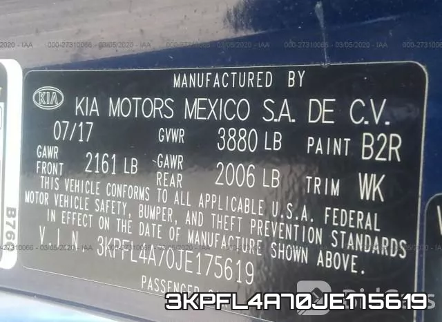 3KPFL4A70JE175619 фото 10