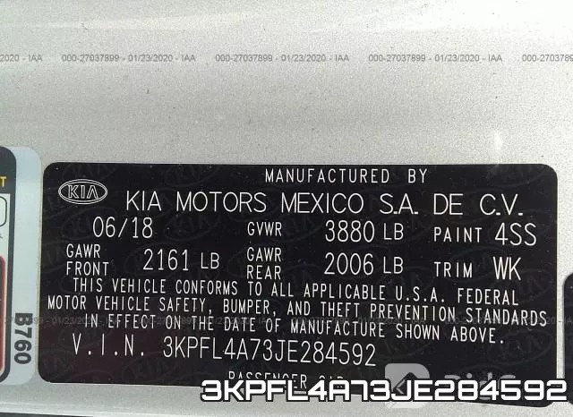 3KPFL4A73JE284592 фото 10