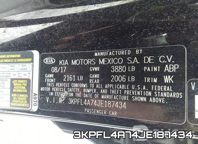 3KPFL4A74JE187434 фото 10