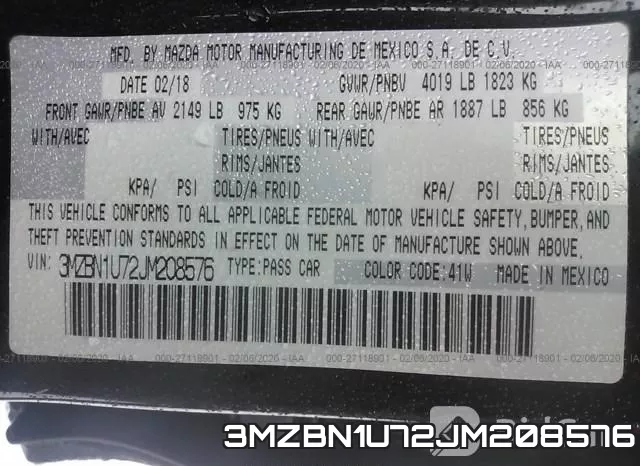 3MZBN1U72JM208576 фото 10