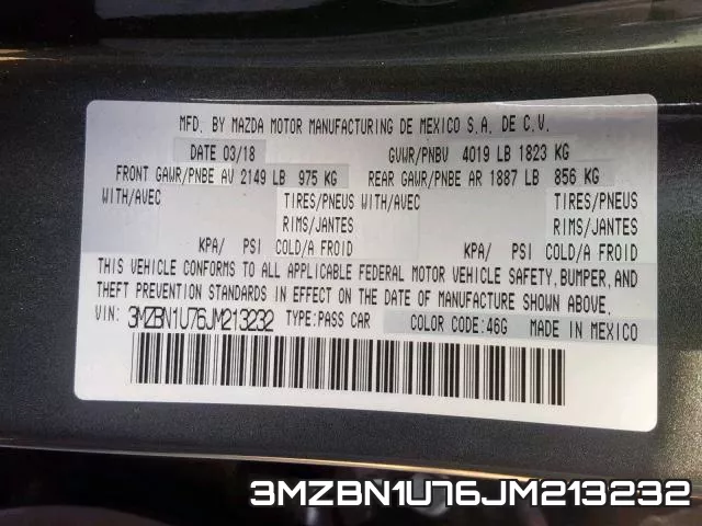 3MZBN1U76JM213232 фото 2