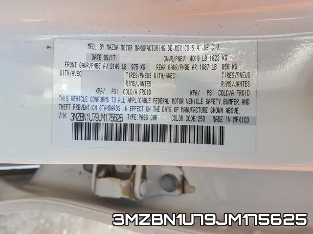 3MZBN1U79JM175625 фото 2