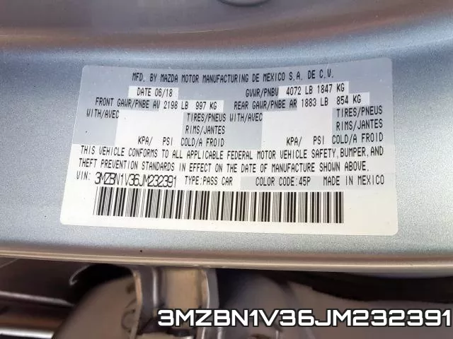 3MZBN1V36JM232391 фото 2