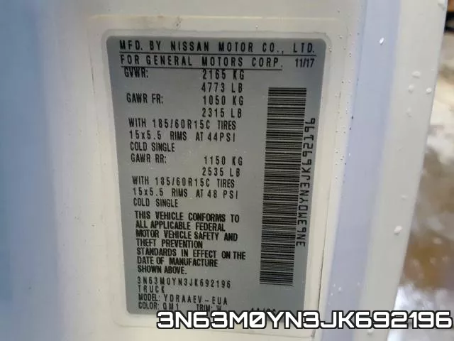 3N63M0YN3JK692196 фото 2