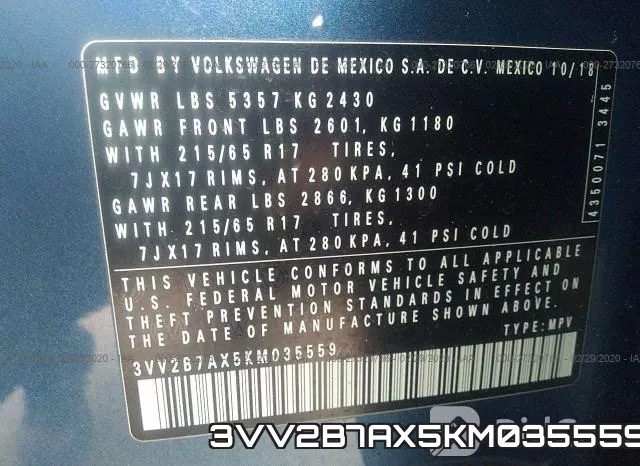 3VV2B7AX5KM035559 фото 10