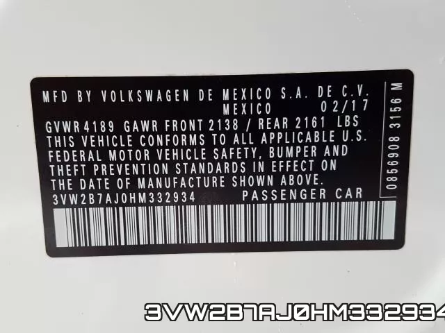 3VW2B7AJ0HM332934 фото 2