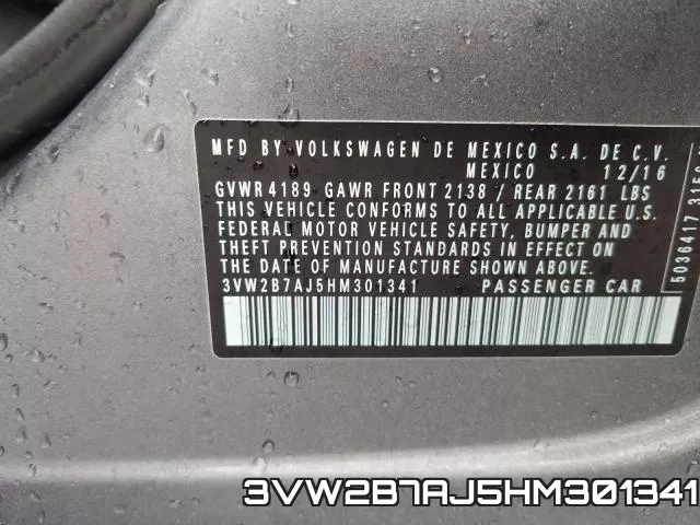 3VW2B7AJ5HM301341 фото 2