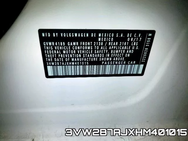 3VW2B7AJXHM401015 фото 2