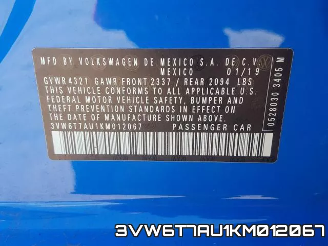 3VW6T7AU1KM012067 фото 2
