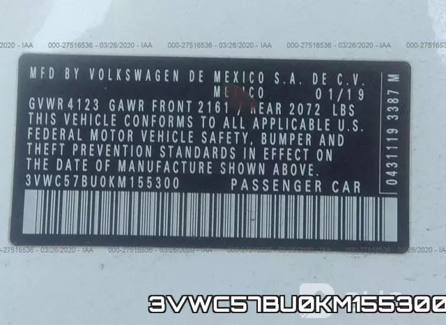 3VWC57BU0KM155300 фото 10
