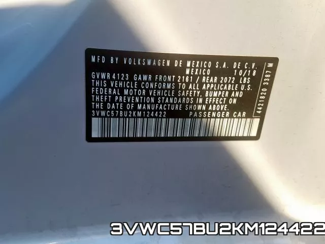 3VWC57BU2KM124422 фото 2