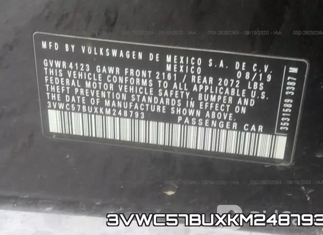 3VWC57BUXKM248793 фото 10