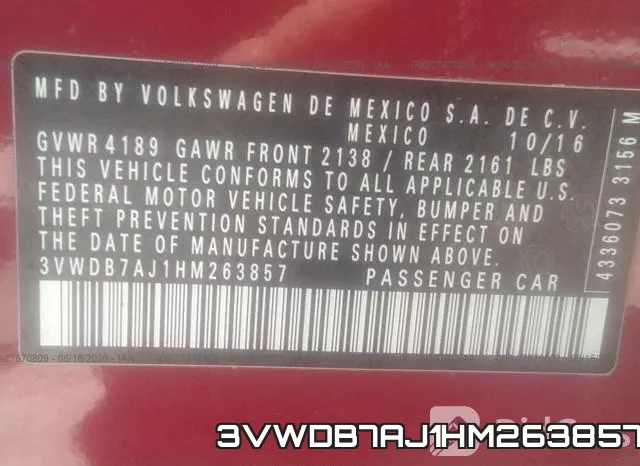 3VWDB7AJ1HM263857 фото 10
