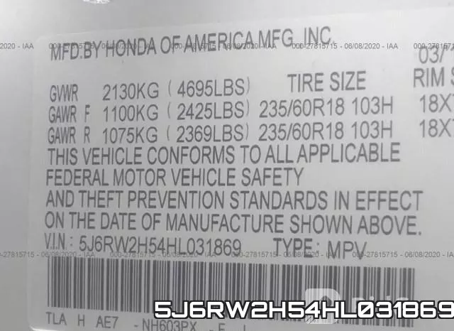 5J6RW2H54HL031869 фото 10