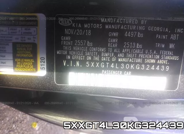 5XXGT4L30KG324439 фото 10