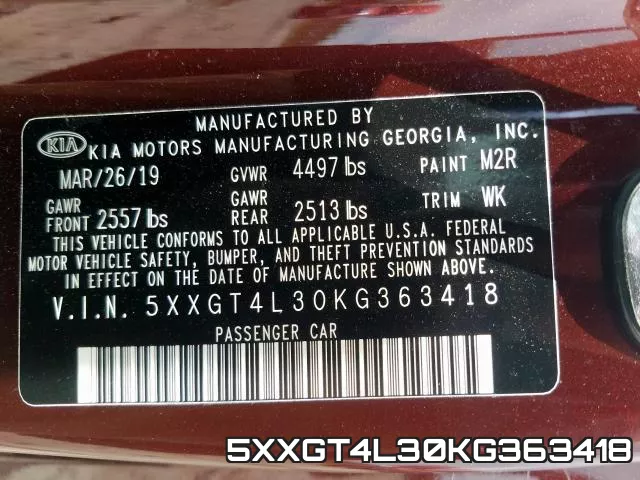 5XXGT4L30KG363418 фото 2