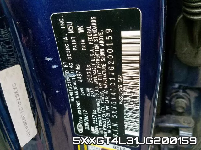5XXGT4L31JG200159 фото 2