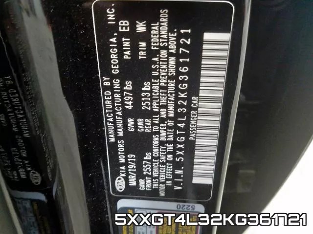 5XXGT4L32KG361721 фото 2