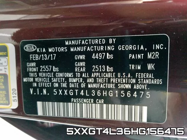 5XXGT4L36HG156475 фото 2