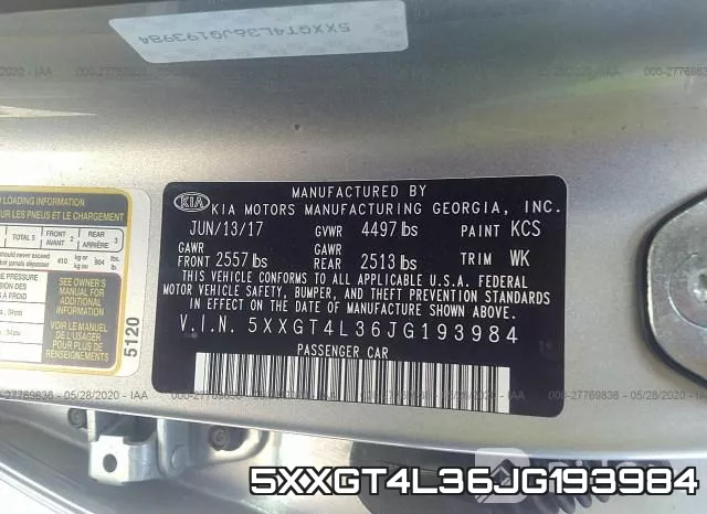 5XXGT4L36JG193984 фото 10