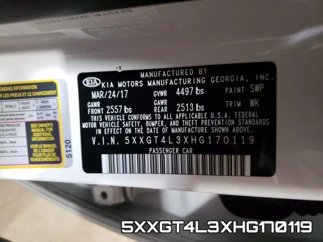 5XXGT4L3XHG170119 фото 2