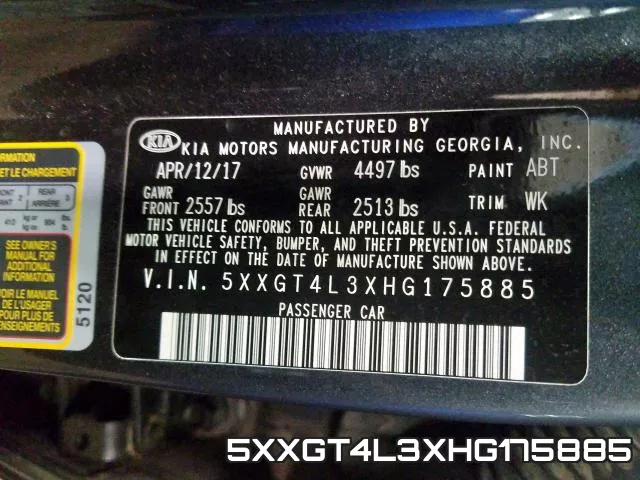 5XXGT4L3XHG175885 фото 2