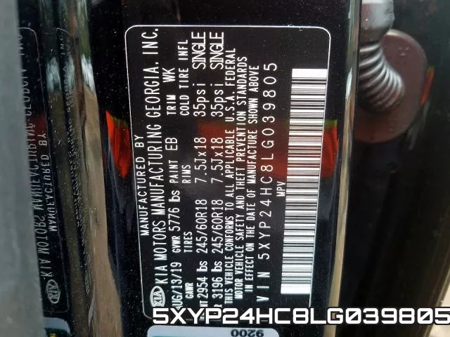 5XYP24HC8LG039805 фото 2