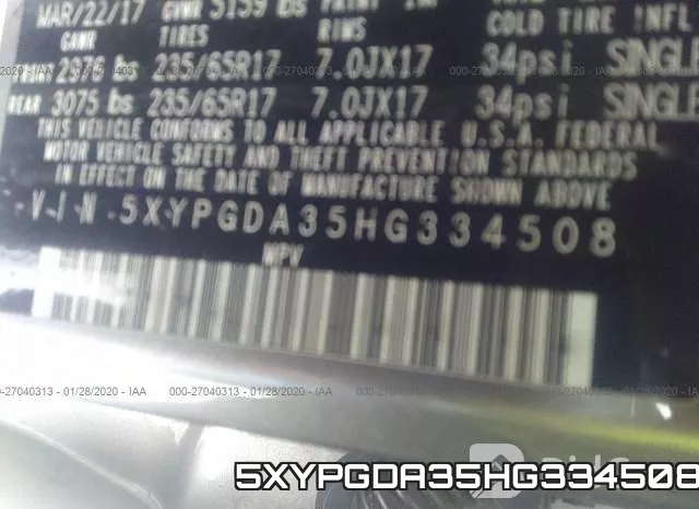 5XYPGDA35HG334508 фото 10