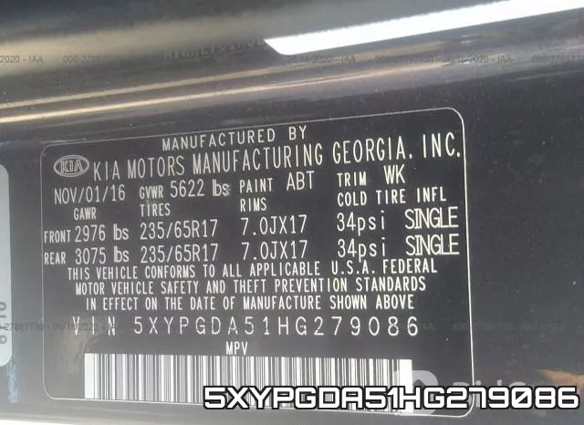 5XYPGDA51HG279086 фото 10