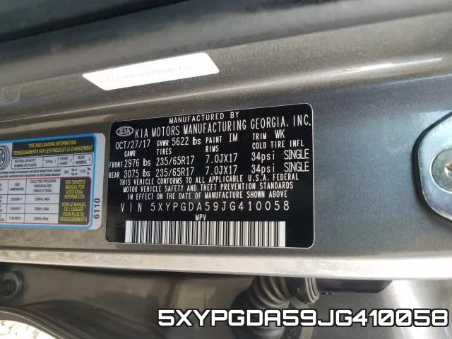5XYPGDA59JG410058 фото 2