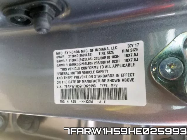 7FARW1H59HE025993 фото 2