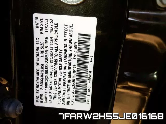 7FARW2H55JE016168 фото 2