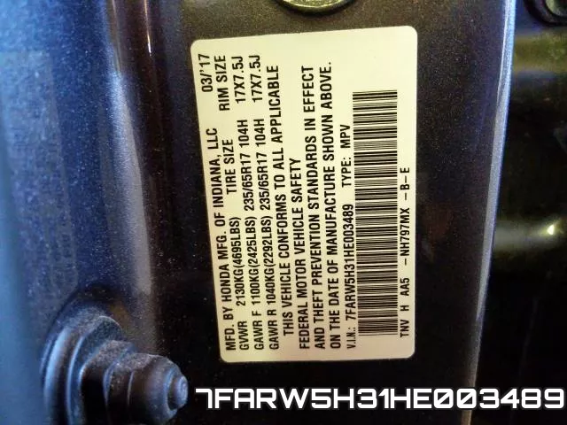 7FARW5H31HE003489 фото 2